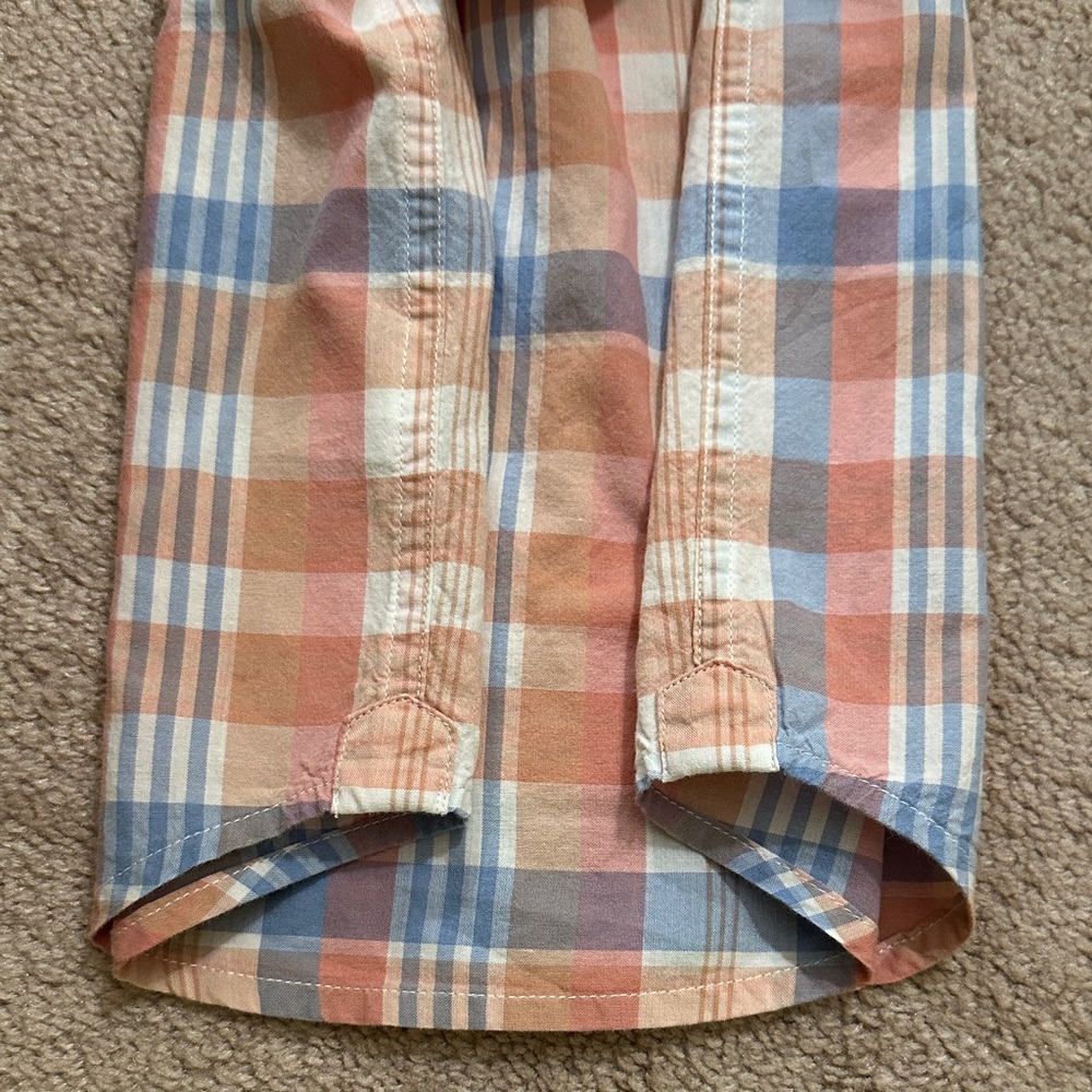 🛍️SALE🛍️ Janie and Jack Boy’s The Madras Plaid Shirt in Orange and Blue - Picture 6 of 7